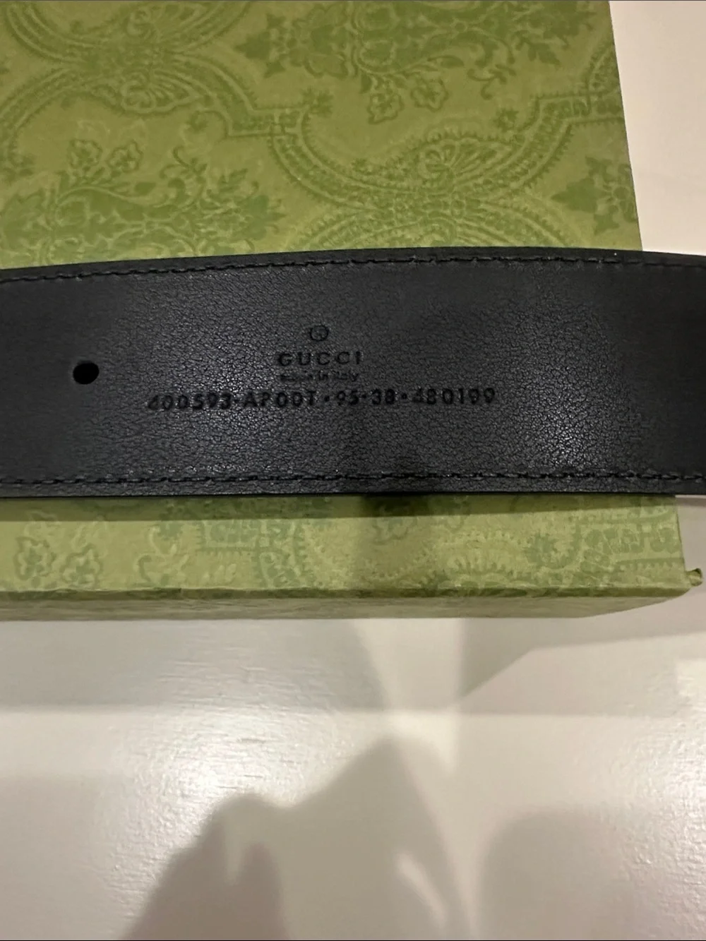 Gucci Black Leather Belt with Antiqued Gold Double G Buckle